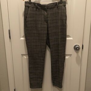 H&M Women’s Checkered Black White Plaid Comfortable Dress Pants With Pockets